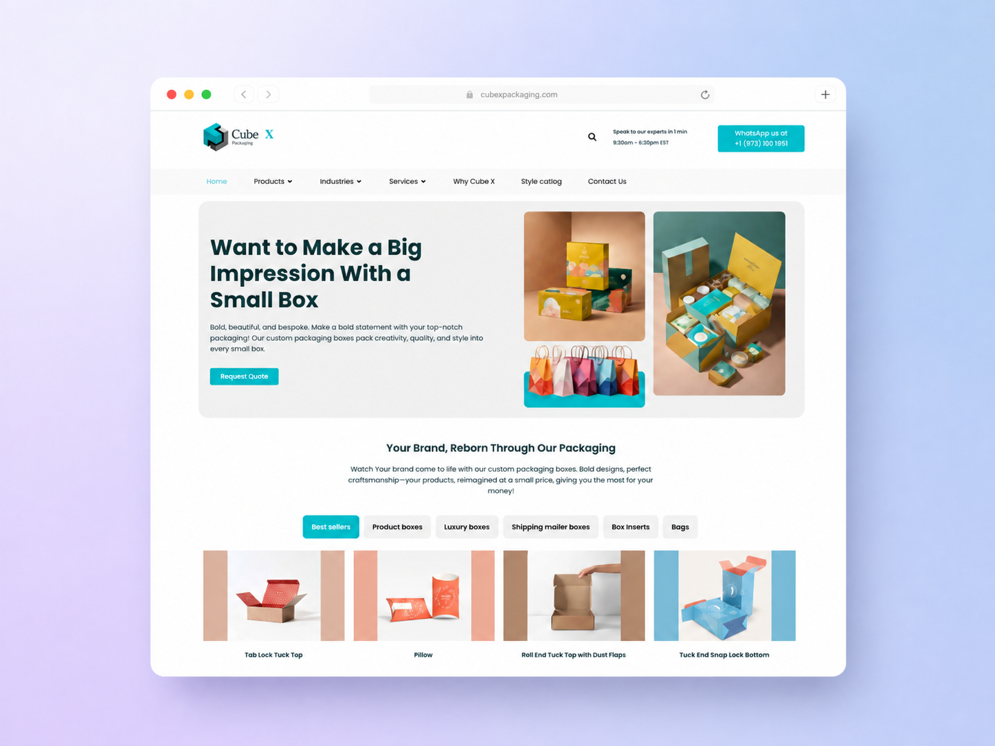 Cubex Packaging website project
